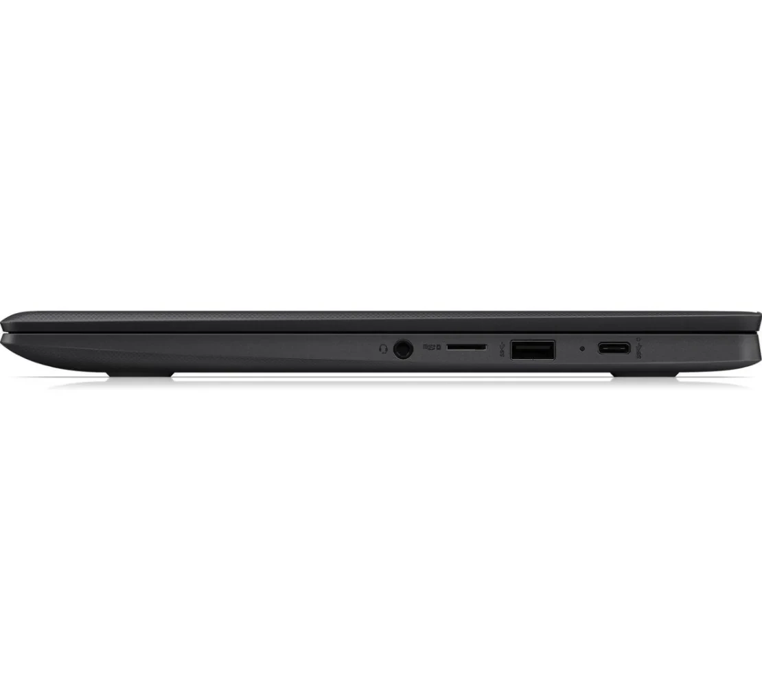 Vista lateral con entrada de audio, microSD, USB-A y USB-C